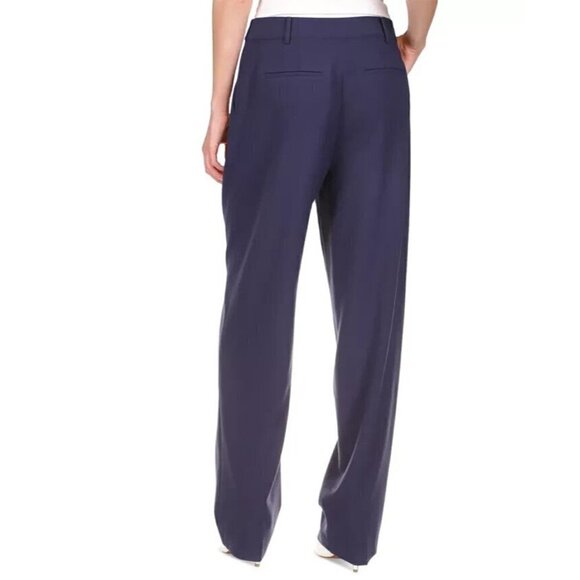 Michael Kors Single-Pleat Career Pants Midnight Blue - Picture 2 of 3